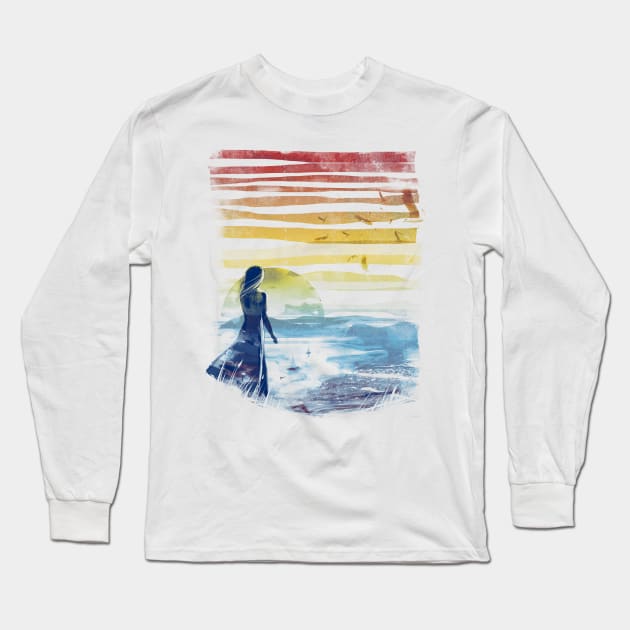 seascape v2 Long Sleeve T-Shirt by kharmazero